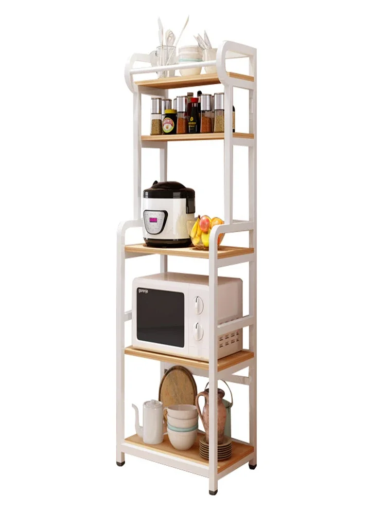 

Kitchen Microwave Storage Cabinet Multi-layer Movable Storage Shelve Rolling Large Capacity Oven Rack Household Accessories