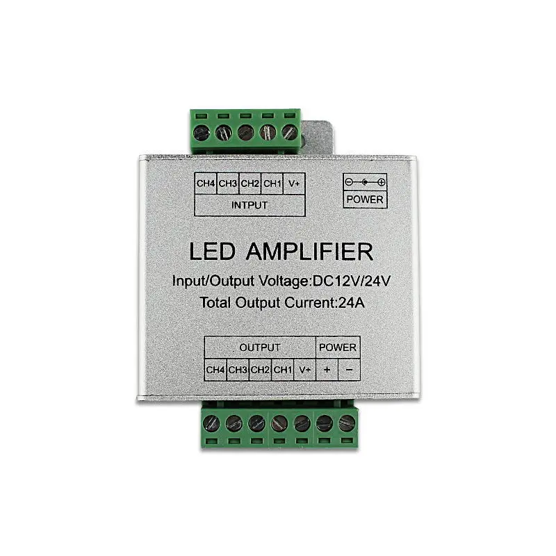 

RGBW Amplifier Quad Amplifier 4-in-1 Light Bar RGBW Light Strip LED Controller Dimming
