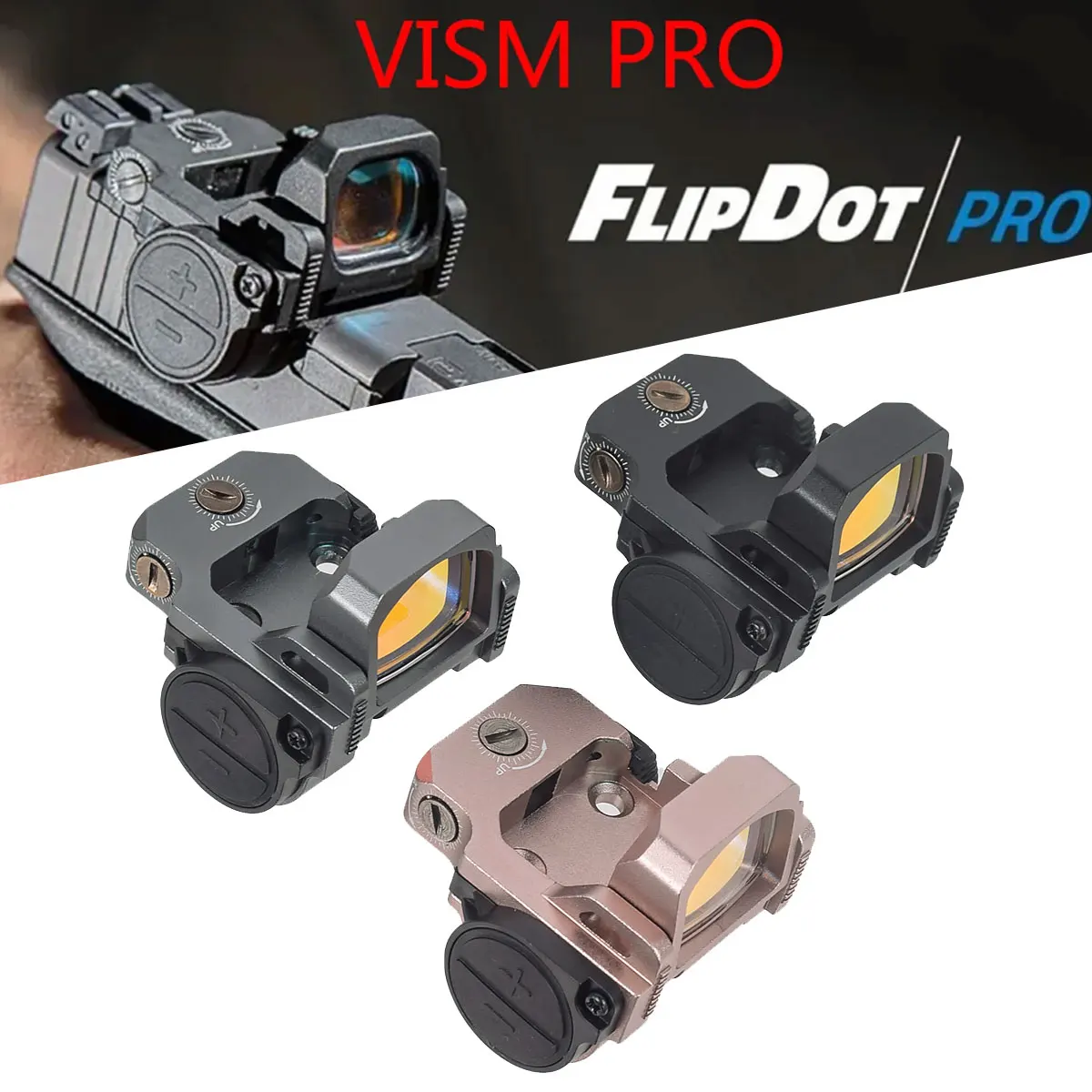 

Оптический прицел RMR с красной точкой VISM PRO Flip Up 3 MOA, оптический прицел с МОП-креплением Glock, ISPC пистолет 1913