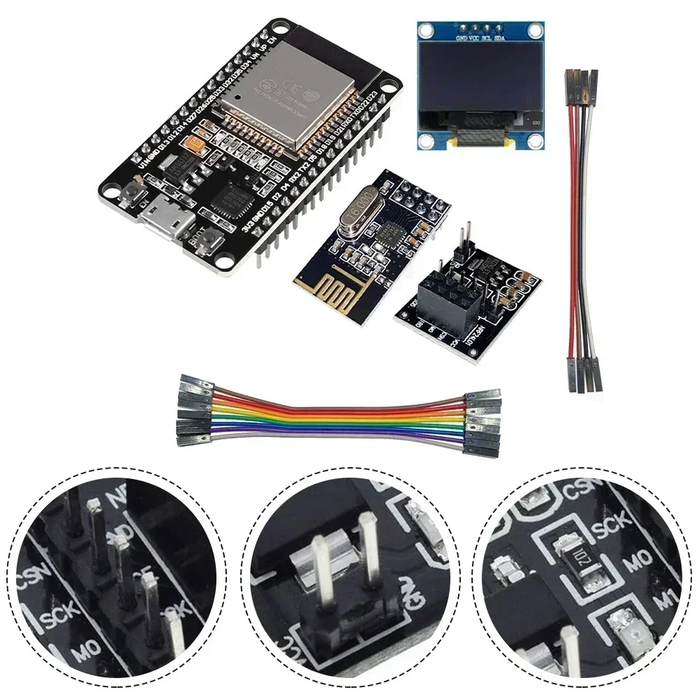 OpenDTU لمجموعة DIY ESP32 + NRF24L01 + كابل + عرض + وحدة + مقبس التوصيل والتشغيل جاهز للمحولين