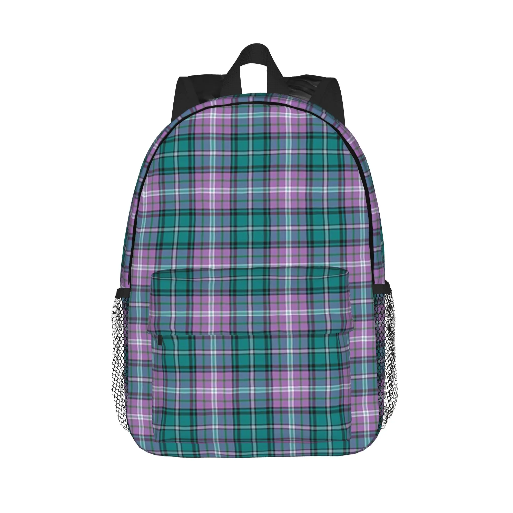 Purple Scottish Tartan Plaid Backpack Hot Sale Daypack Large Capacity Boys Girls BookBag Shoulder Bags for Men Women School Bag