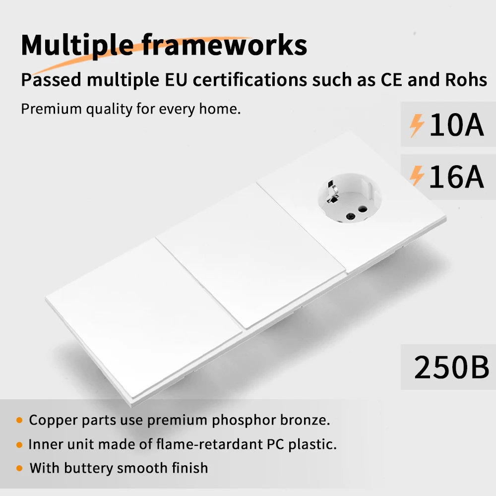 Skin Sensation Embedded Integrated Panel Rocker Switch Power Sockets Wall Socket Button Light Switch Skin Feel Paint Embedded