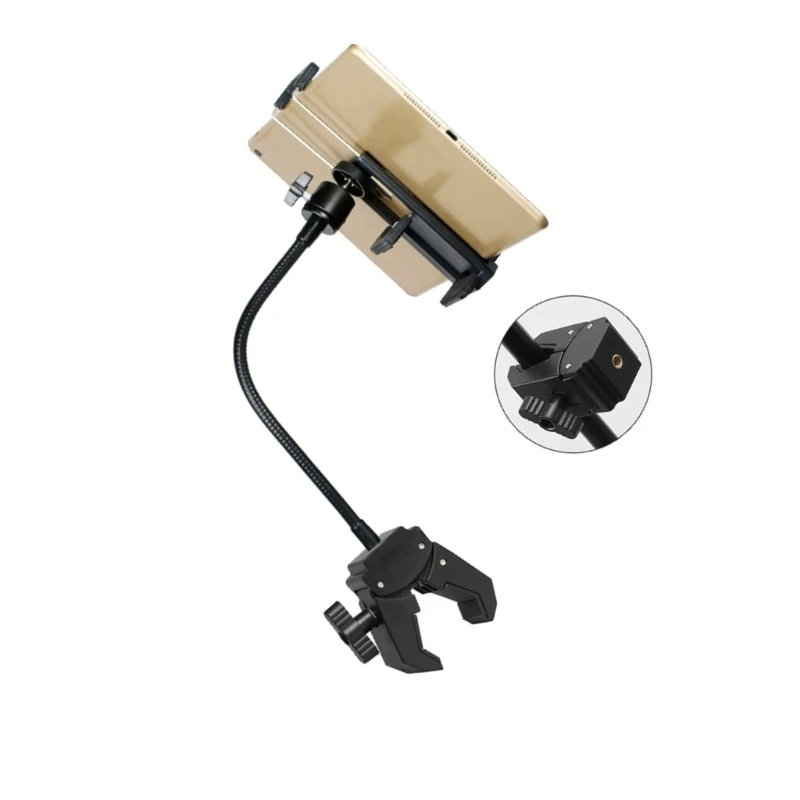 Tripod Stand Smartphones Mount Holder Featuring 360 Degree Rotating Head for Adjustable View in Live Video Secure Grip 77JC
