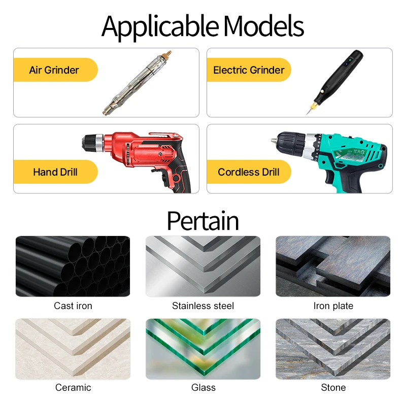 HUHAO 6 مللي متر عرقوب الماس طحن الكرة رئيس 60 مللي متر ملف دوار طويل الحديد الصلب لدغ البولندية بت لأدوات طاحونة الحجر الإلكترونية