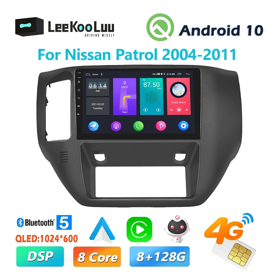 

LeeKooLuu 2Din Android 11 Car Radio Multimedia Player For Nissan Patrol 2004-2011 GPS Car Stereo 4G WiFi Wireless Carplay DSP