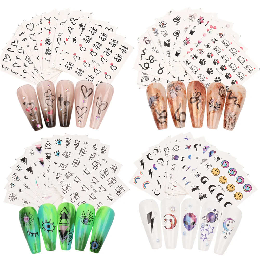 Nail Stickers Trendy Long-lasting Versatile Hot Glamorous Top-rated Easy Peel-off Nail Decals Trending Cross-border Expressive