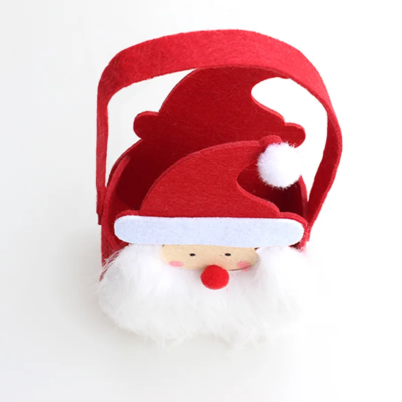 1 قطعة عيد الميلاد الديكور الكرتون حقيبة يد سانتا كلوز شنطة هدايا أبل حقيبة الحلوى شنطة هدايا الديكور #2