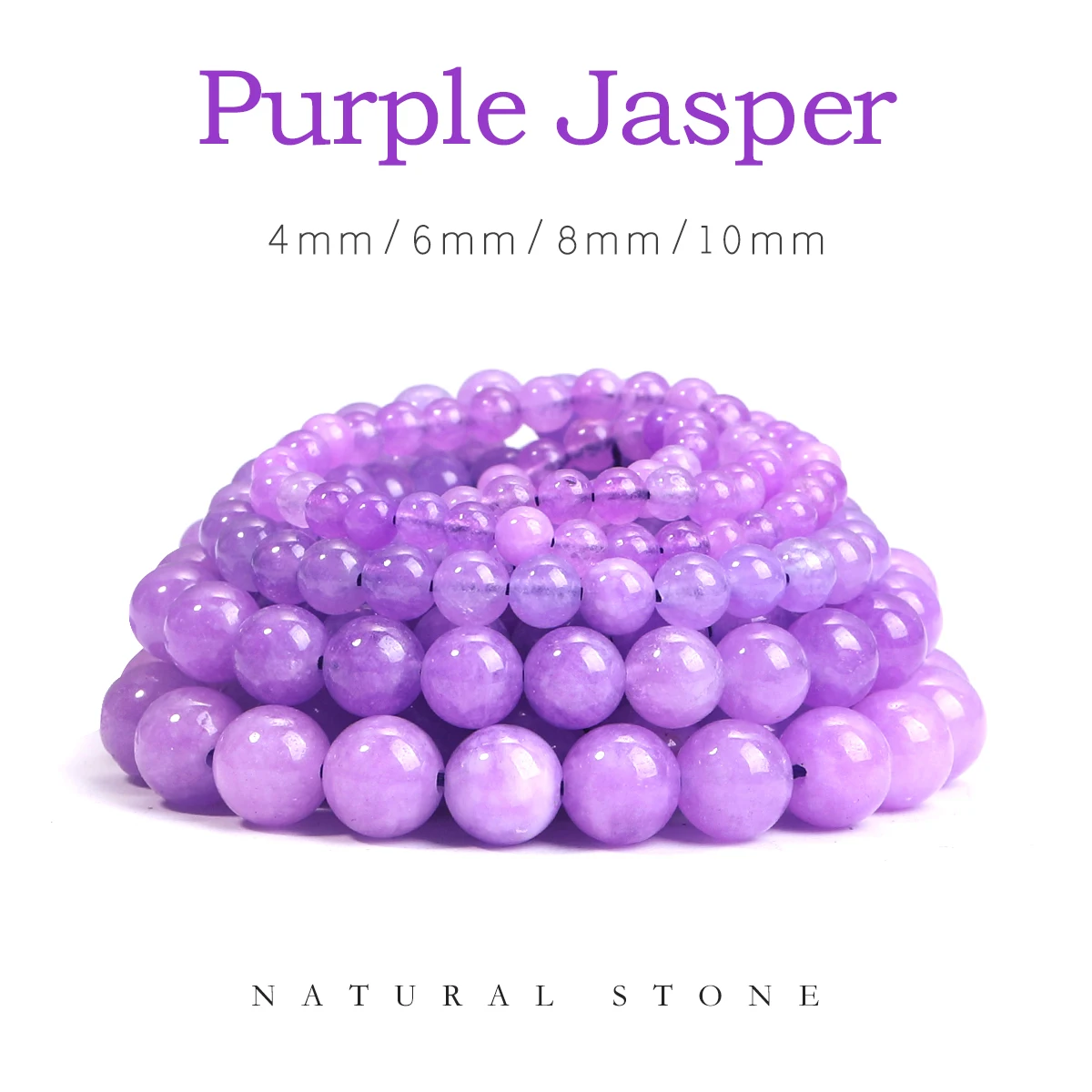 

SHIJIWLS Purple Jasper Natural Stone Beads Round Loose Stone Beads For Jewelry Making DIY Bracelet Earrings Accessories