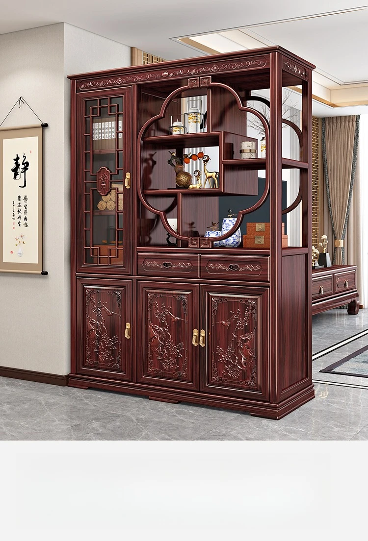 New Chinese-style solid wood living room mahogany door cabinet, screen partition cabinet, sour branch wood shoe cabinet, locker