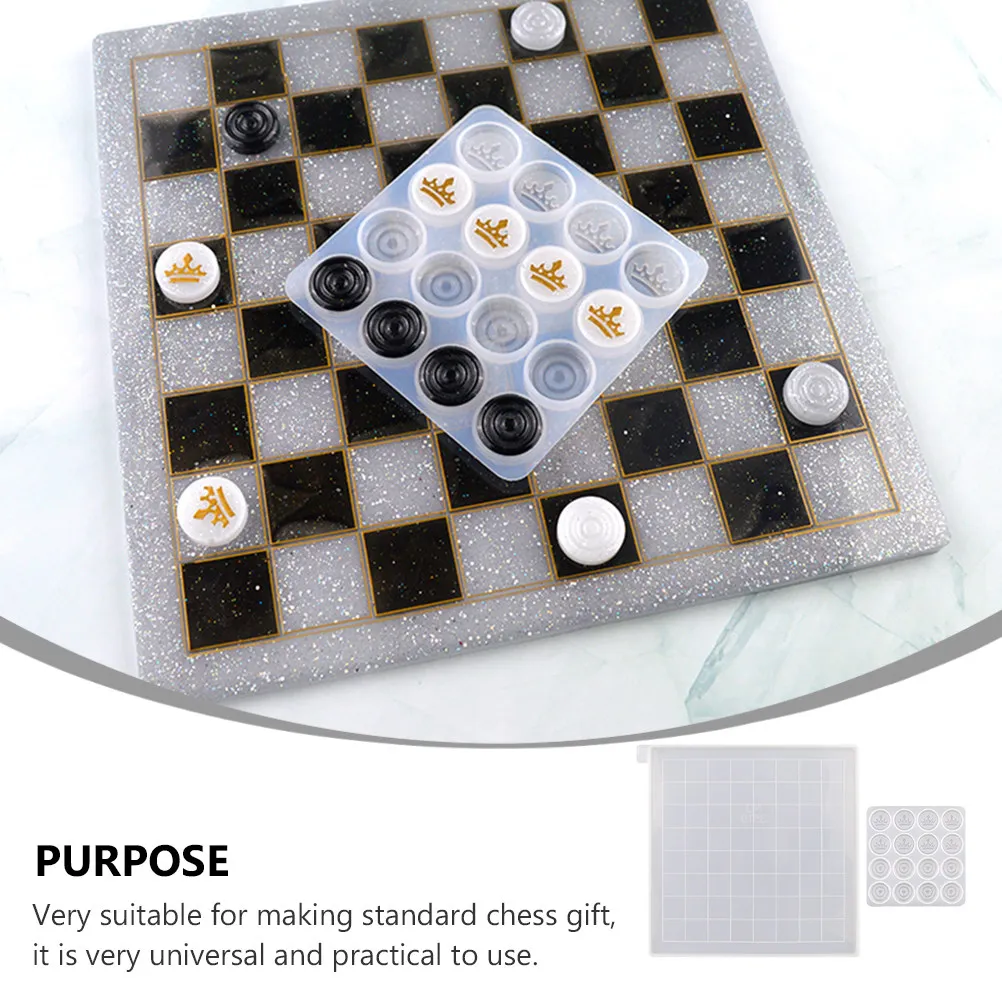 2Pcs Chess Silicone Mold Premium DIY Reusable Molds for Epoxy Resin Casting Decorative Ornaments Handmade Gifts Kids Teens view 6