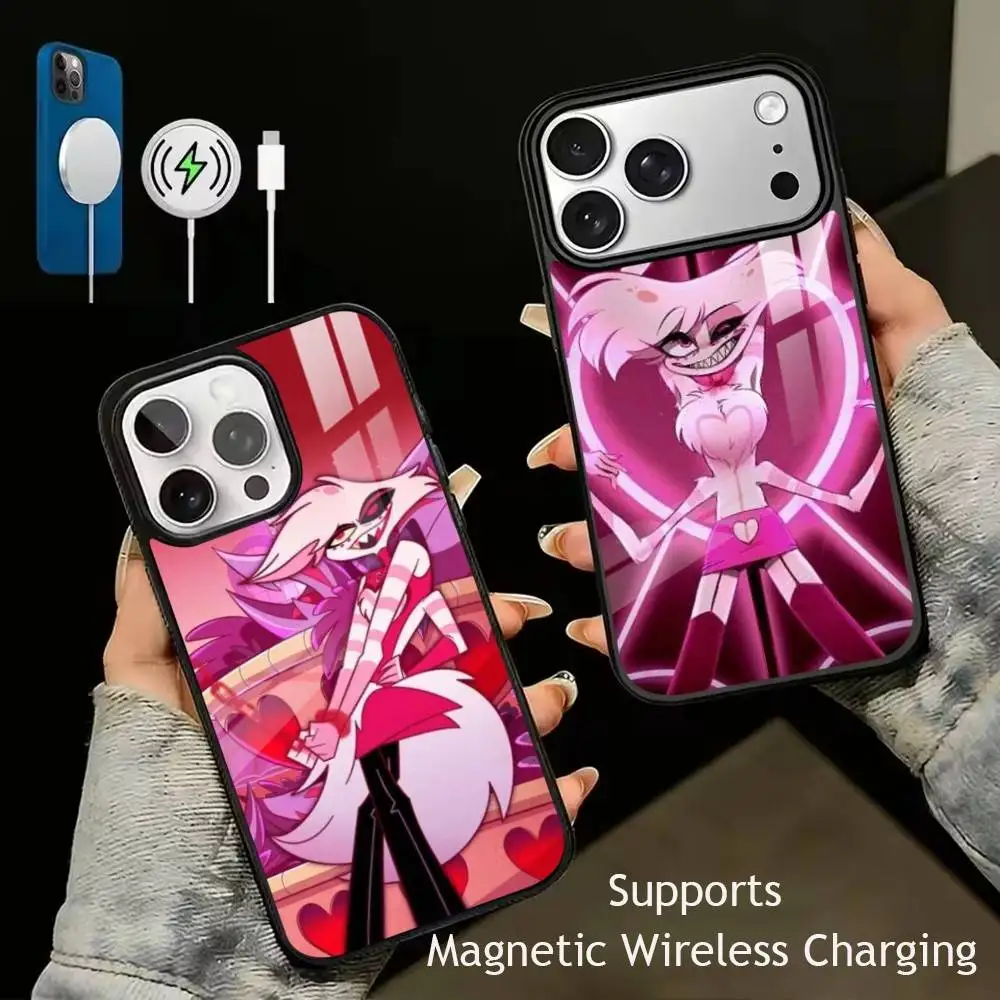 Hazbin Hotels Angel Dust gift  Phone Case For iPhone17,16,15,14,13,12,11 Plus,Pro Compatible with magnetic wireless charging