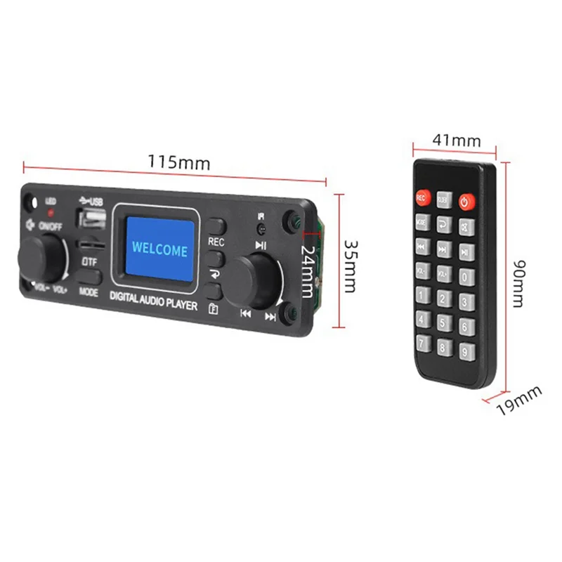 CJSD-2X Cyfrowy Odtwarzacz Audio Bluetooth MP3 Dekoder Płytka 128X64 KROPKI LCD USB SD BT FM Moduł Odtwarzacza Muzyki TPM119B