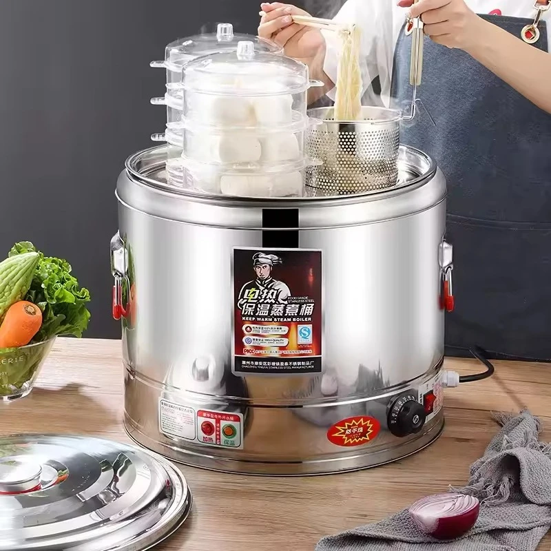 Commercial stainless steel cooking equipment, three-basket commercial electric noodle cooker/noodle cooker steamer