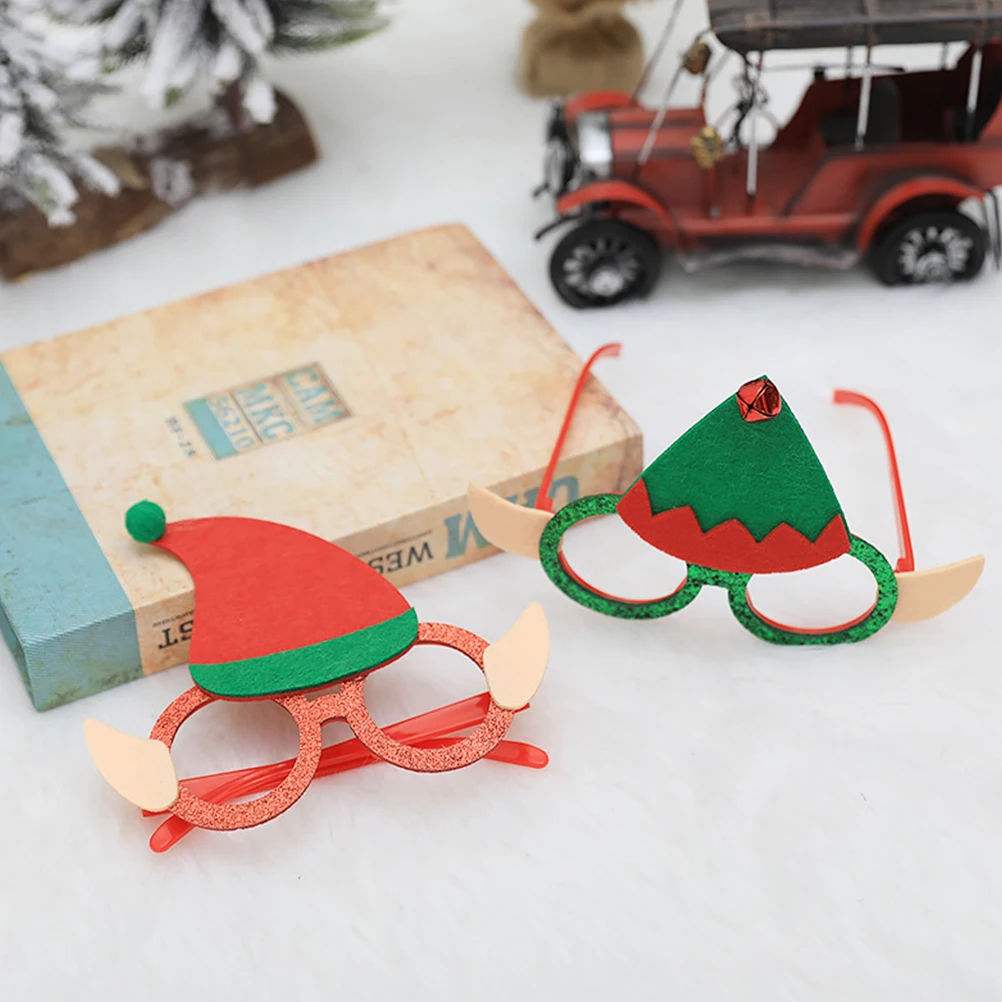 4 Stück Elfenbrillen, Weihnachtsfeierbrillen, dekorative Kinderkostüm-Requisiten, lustiges kreatives Design, leichte Weihnachtsbrillen