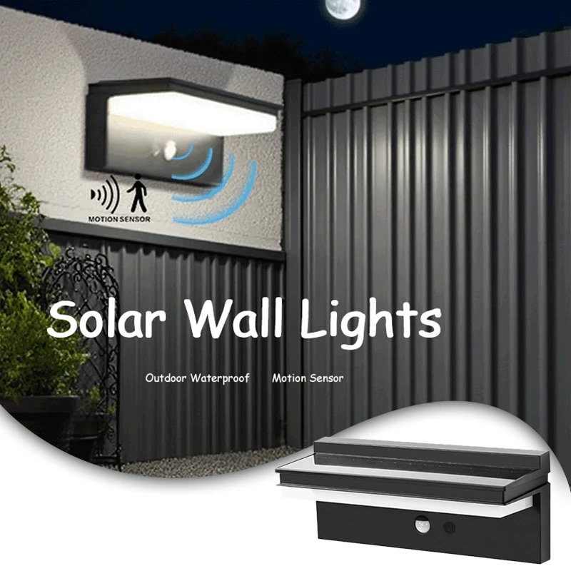 

Солнечная лампа с датчиком движения, уличные светодиодные настенные светильники, IPX5, водонепроницаемое освещение двора для двора, сада, забора, наружной стены, крыльца