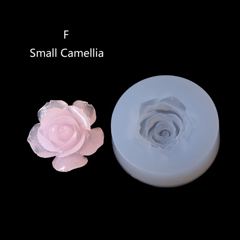 Molde de silicona con forma de flor 3D, 10 estilos, Camelia, peonía, Margarita, flor de loto, colgante, herramientas de joyería, moldes de resina