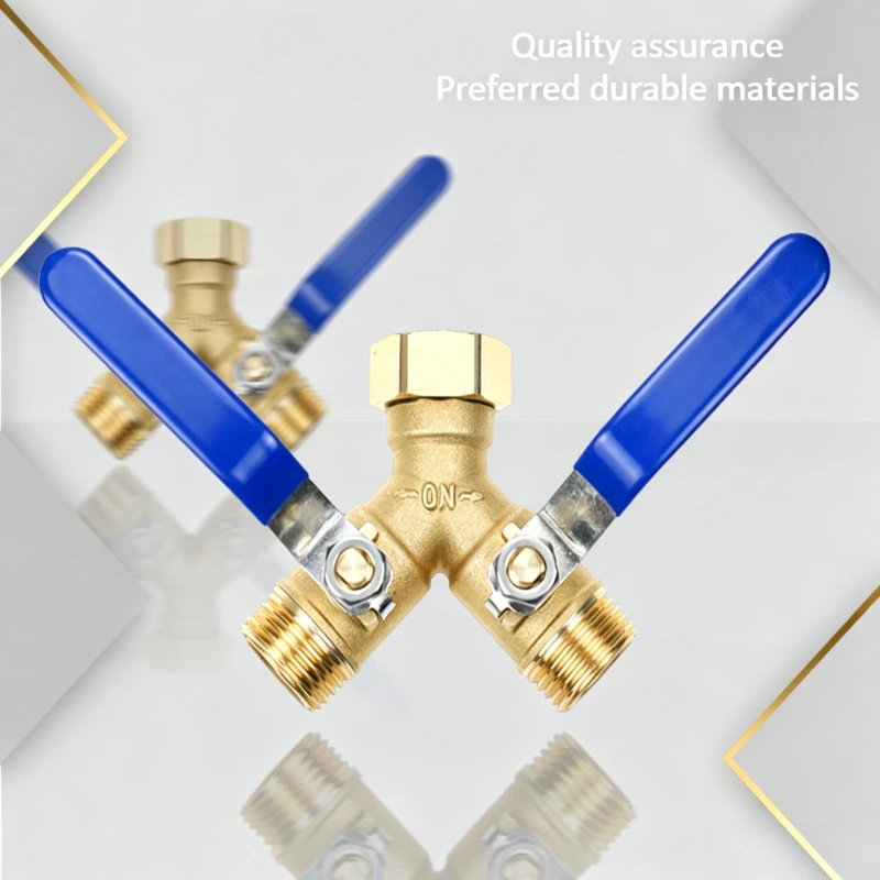 Brass Long Handle Bidirectional Valve Garden Irrigation 3/4 American Anti-corrosion and Anti Rust Interface Hose Splitter