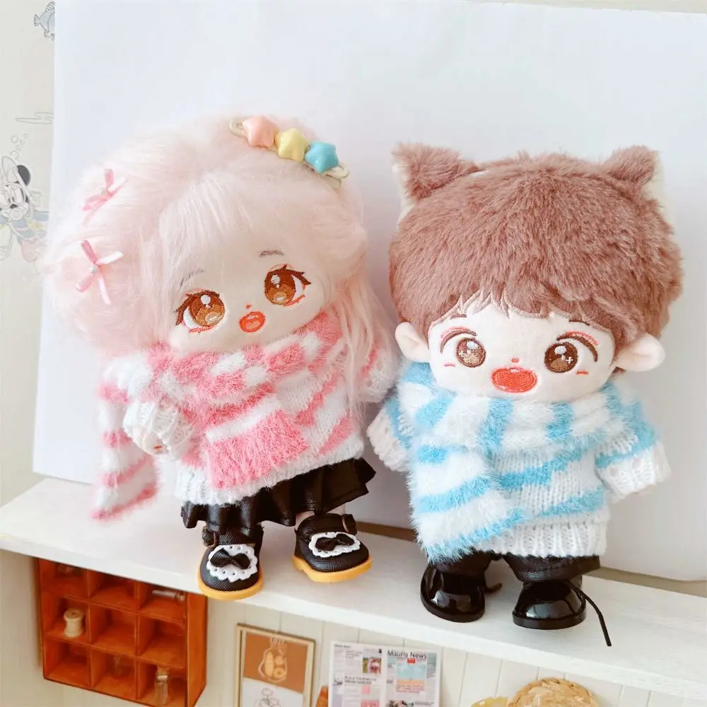 20cm Doll Clothes Change Dressing Game Pink Blue Miniature Sweater Scarf Playing House Photo Props Knitwear Scarves