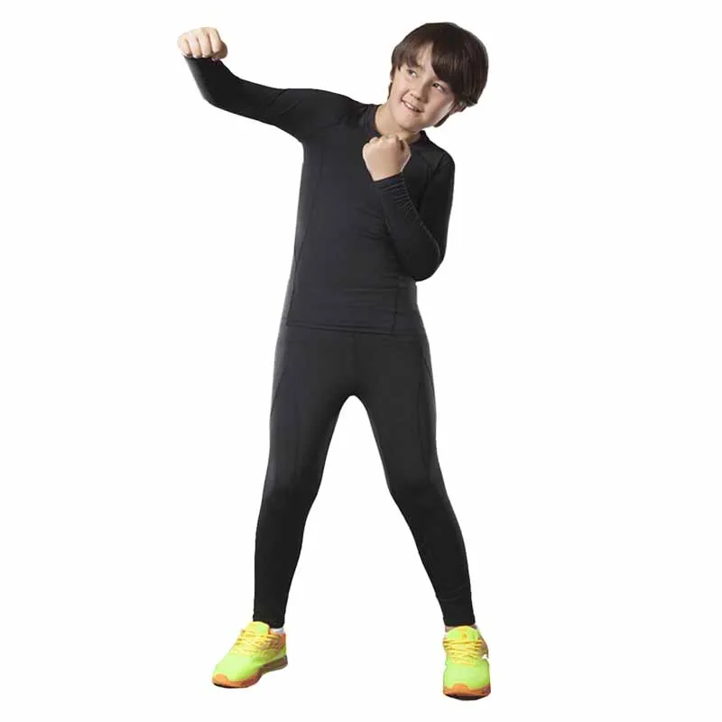 New Winter Thermal Underwear Set Children Sports Warm Thermo Underwear Boys Fitness Quick Dry Anti-microbial  Long Johns