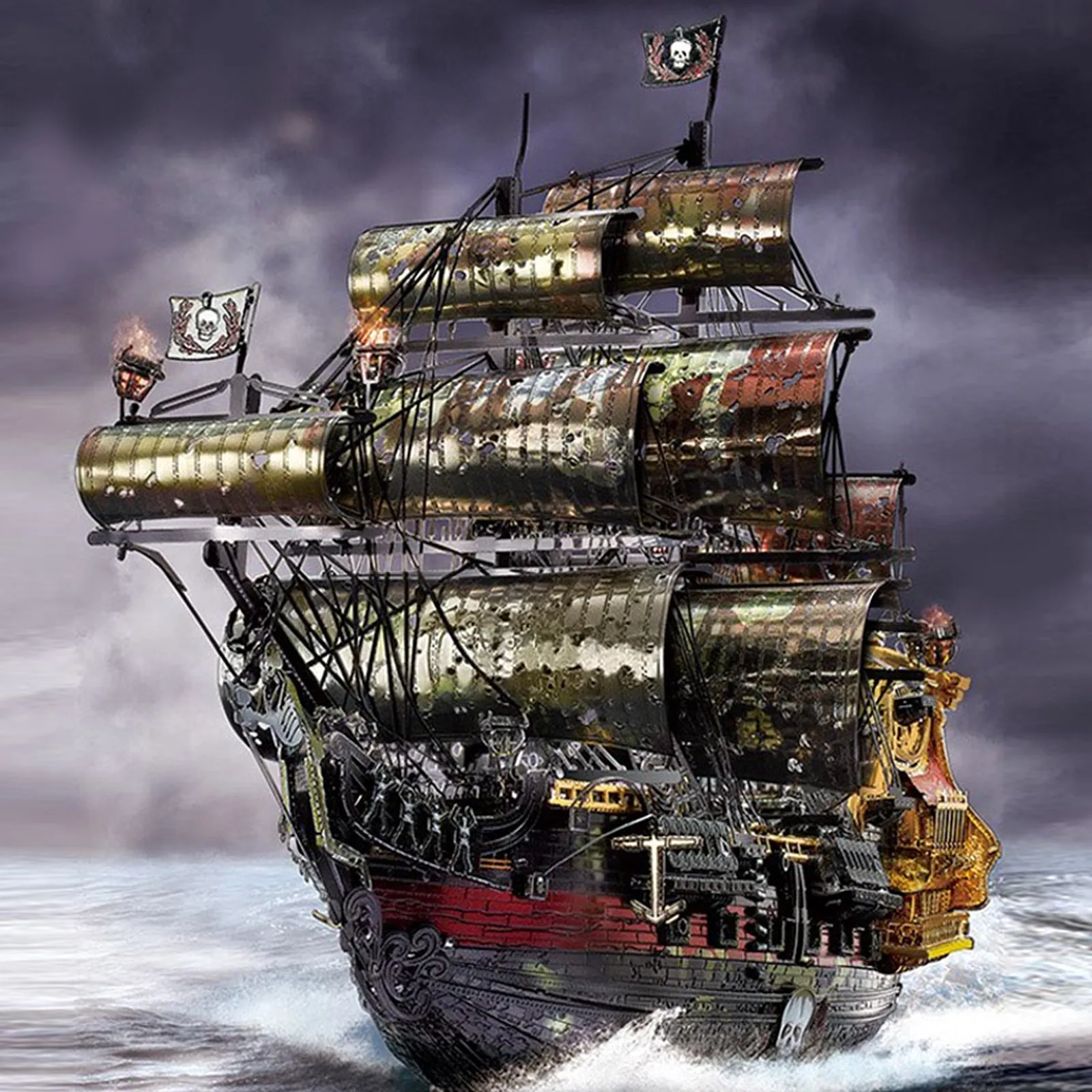 

Piececool 3D Metal Puzzle The Queen Anne's Revenge Jigsaw Pirate Ship DIY Model Building Kits Toys Christmas Gifts for Teens