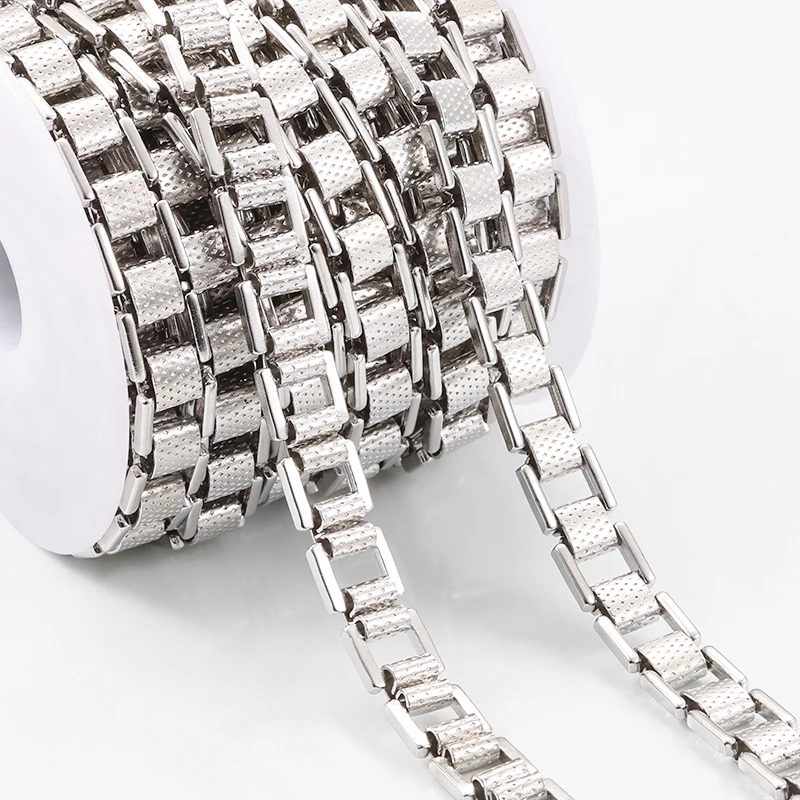 

1 метр квадратная цепочка из нержавеющей стали с отступом для изготовления ювелирных изделий DIY ожерелье браслет модные аксессуары для подключения