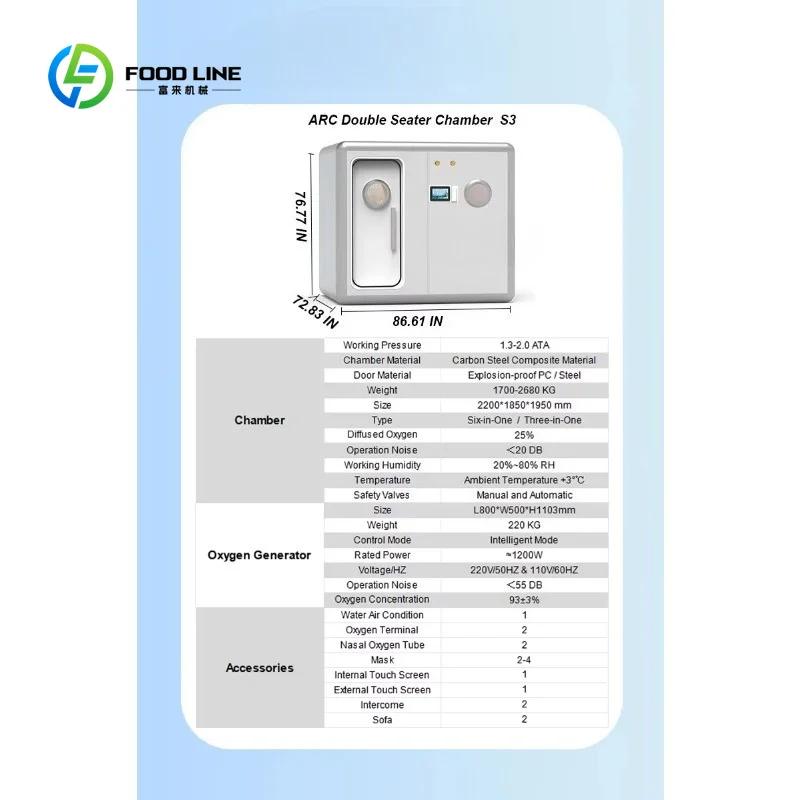 Customized New Design Human Oxygen Chamber Sauna with Recliner Sofas Comfortable and Easily Using