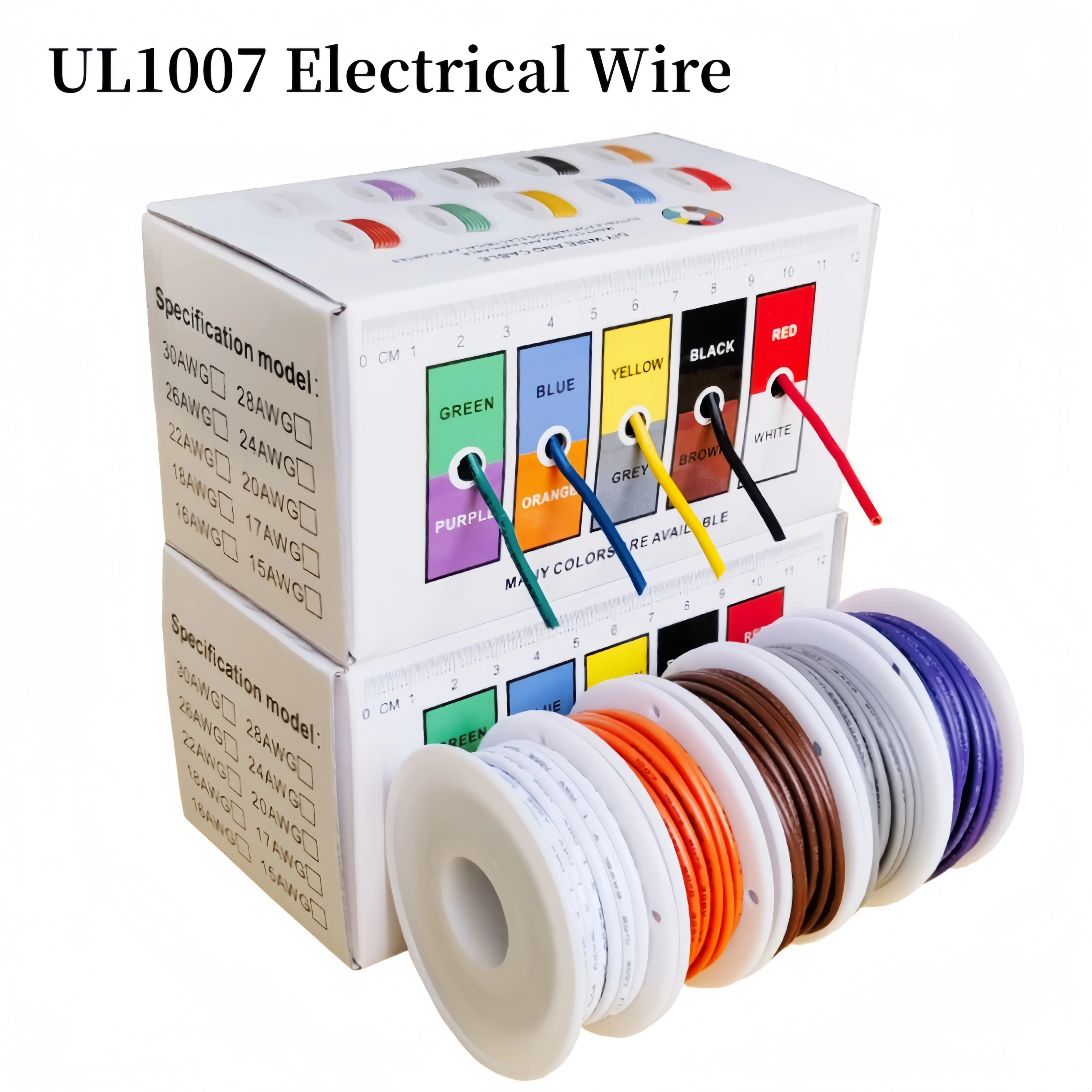 UL1007 Electrical Cable (5 colors Mix Kit) 16 18 20 22 24 26 28 30AWG Stranded Wire Kit line DIY Tinned Copper PVC Wire