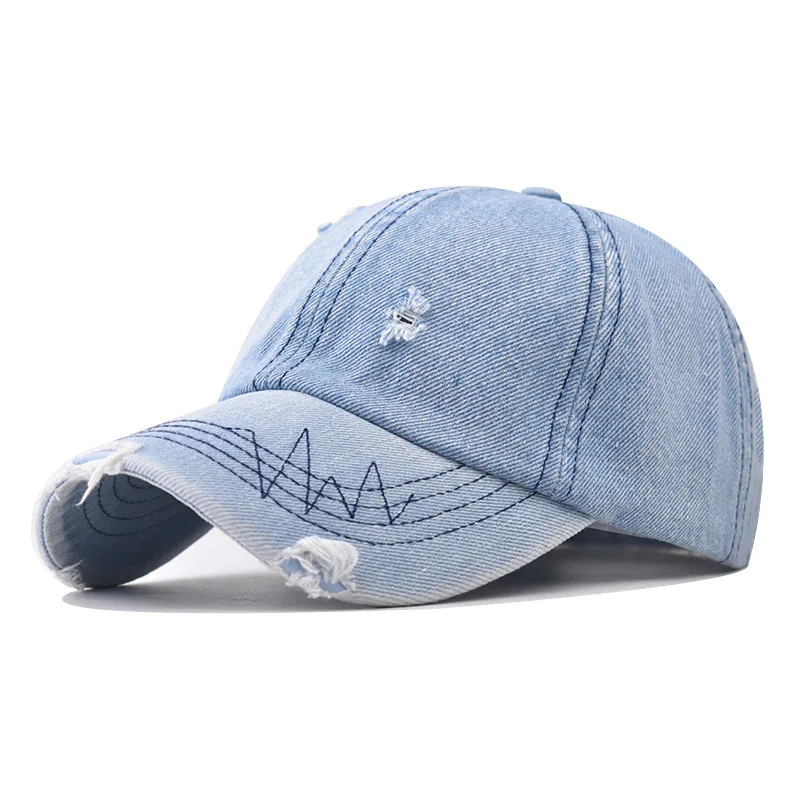 

Korean Style Denim Personality Washed Vintage Stitching Baseball Cap Snapback Hat Spring Summer Autumn Simple Fashion