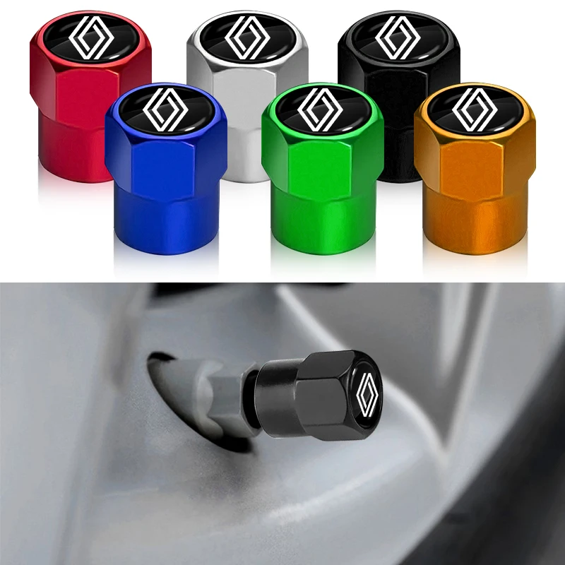 New 4Pcs Car Wheel Tire Valve Caps Air Stem Covers Accessories For Renault Megane 2 3 4 Twingo Clio Talisman Captur Trafic Kwid