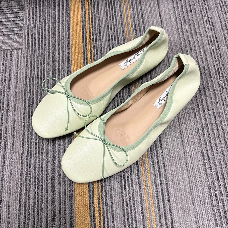 Neue modische Damen-Ballerinas mit runder Spitze, flache Slip-On-Schuhe, weiche, bequeme, elegante Damenschuhe mit flachem Absatz – Detail 12