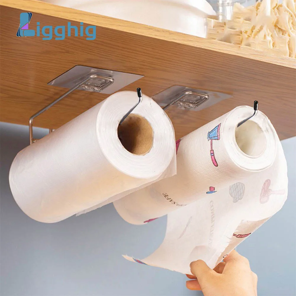 Toilet Roll Paper Holder Hanging Bathroom Towel Storage Rack Wall Hook Stand for Bath Home Kitchen Accessories Organizer Tools