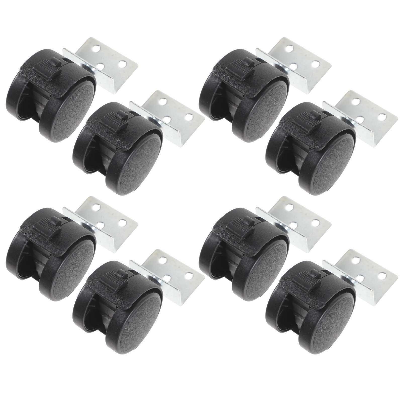

8pcs 1.5 Inch Nylon L Shape Swivel Casters with Brake for Office Furniture Desk Chair Replacement Rolling Wheel Caster High Load