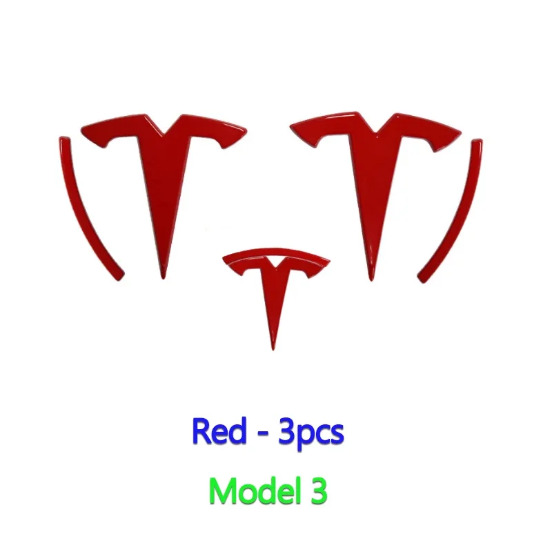 ABS Voor Tesla Model 3 Model Y Auto Overlay Sticker Motorkap Cover Embleem Stuurwiel Kofferbak Badge Gemodificeerde Decoratie