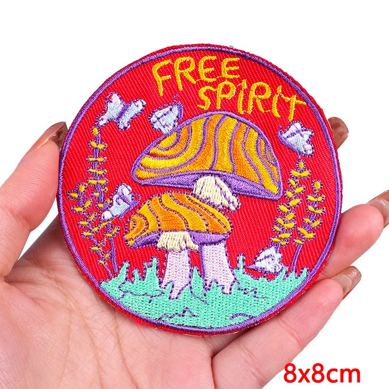 Cartoon Landscape Embroidered Patches For Clothing Thermoadhesive Patches DIY Iron On Patches On Clothes Stickers Flowers Badges