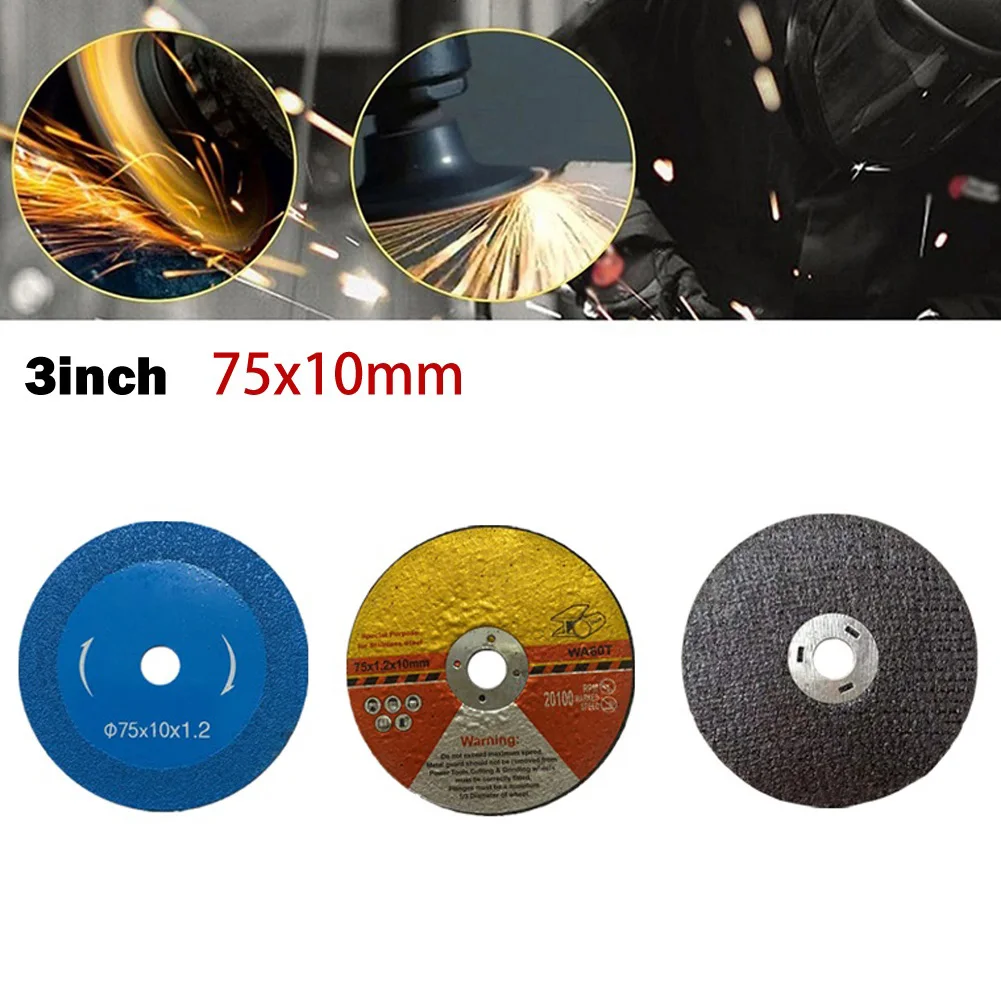 Disco de corte de 3 pulgadas para amoladora angular, hoja de sierra de Metal, herramientas de fijación para amoladora para acondicionar y moler o cortar hierro