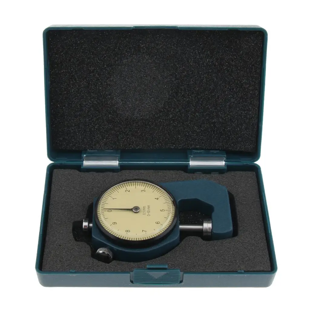 Manual Paper Thickness Meter 0-10mm Durable Stainless Steel Tester Gauge for Film Leather Sheet