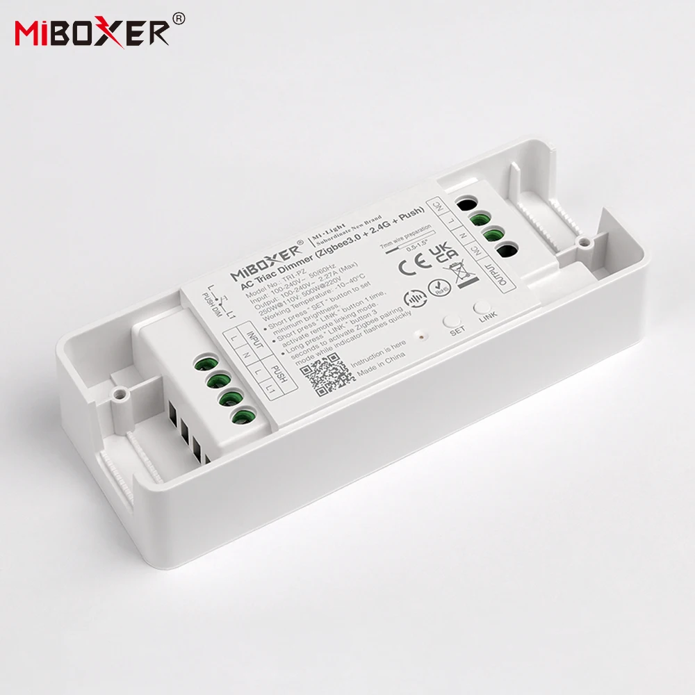 Miboxer TRI-PZ AC100-240V Zigbee 3.0+2.4GRF+Push TUYA Remote Push Switch Halogen lights Triac Dimmable LED lamp Controller