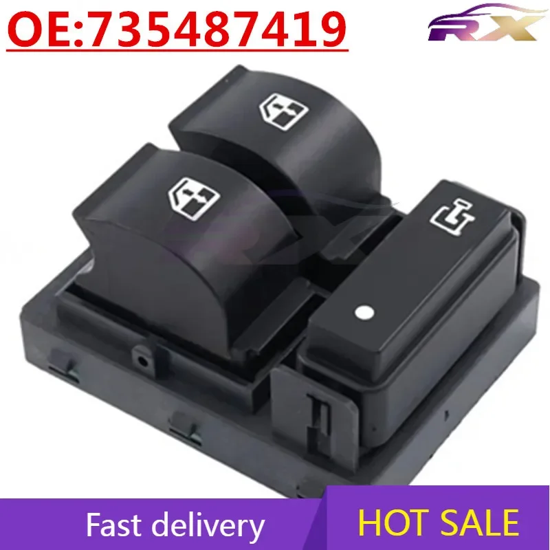 NEW:735487419 Suitable for Fiat Citroen Peugeot front right electric window glass lift switch