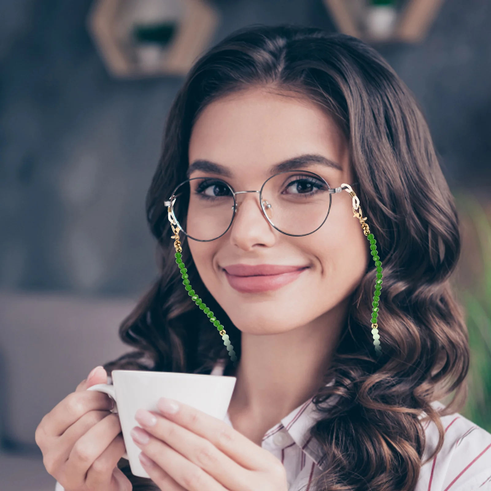 

Beaded Eyeglass Chain Mask Lanyard 2#Green Ccb Necklace Glasses Holder Anti Lost Strap Travel Outdoor Activities