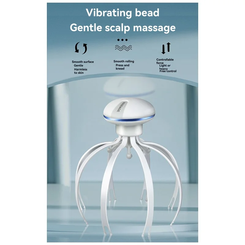 ABGP-массажер для головы, скребок для кожи головы, электрический расслабляющий стресс, двойного назначения, беспроводной инструмент для тела с когтями осьминога