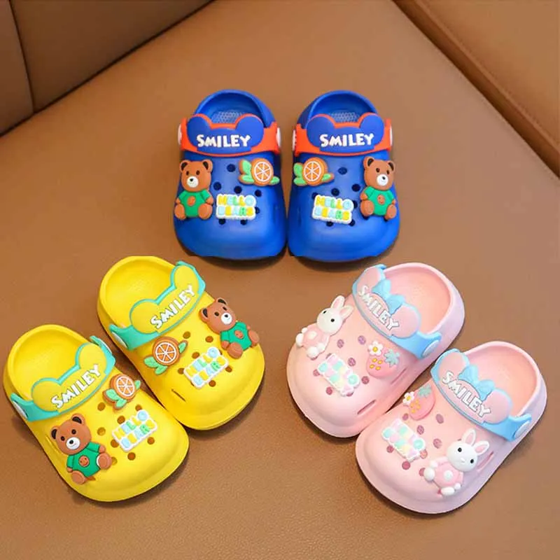 Cartoon Beach Children\'s Sandals Boys and Girls Summer Non Slip Soft Soled Indoor Shoes Kids Household Sandals Baby Slippers