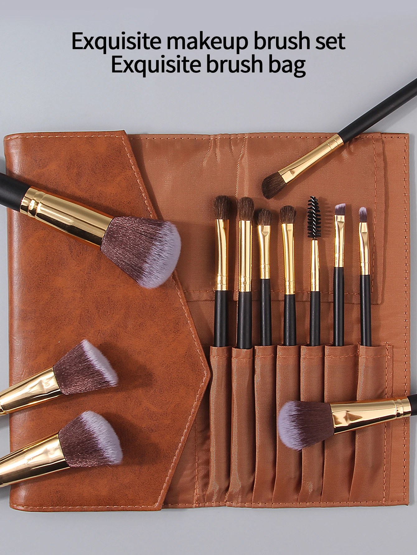 Reise-Make-up-Essentials: 12-teiliges Make-up-Pinsel-Set + Aufbewahrungstasche, weiche Borsten für einfaches Puder-Greifen, tragbare Schönheitswerkzeuge