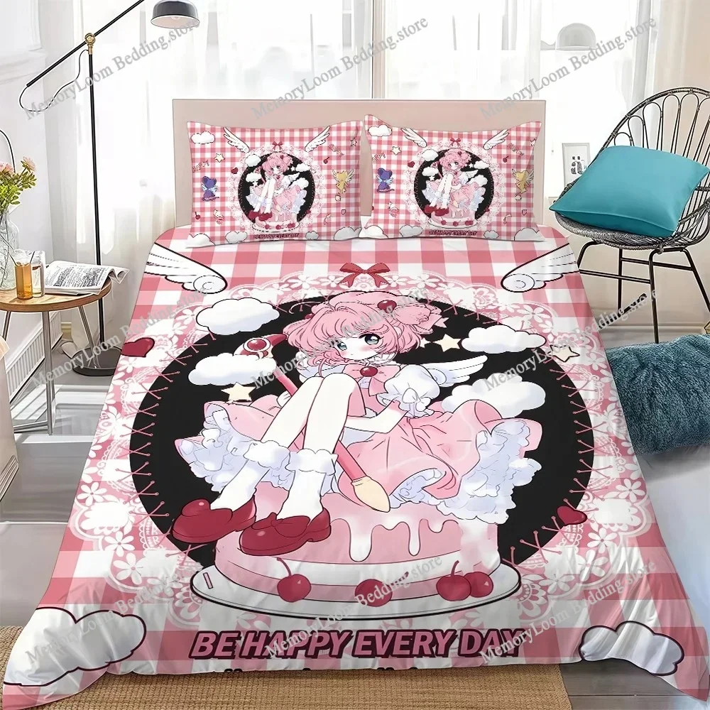 Anime C-Cardcaptor-Sakura Duvet Cover Set Home Style Bedding Soft Laundry Cotton Bed Four Seasons Student Dormitory Luxury Gift9