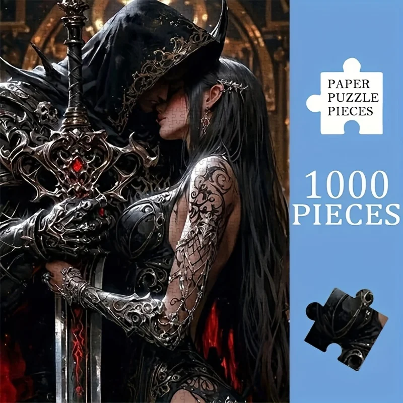 

500/1000 Pieces Jigsaw Puzzle Couple Embracing with Swords Educational Toy for Kids Children 's Games Christmas Gift