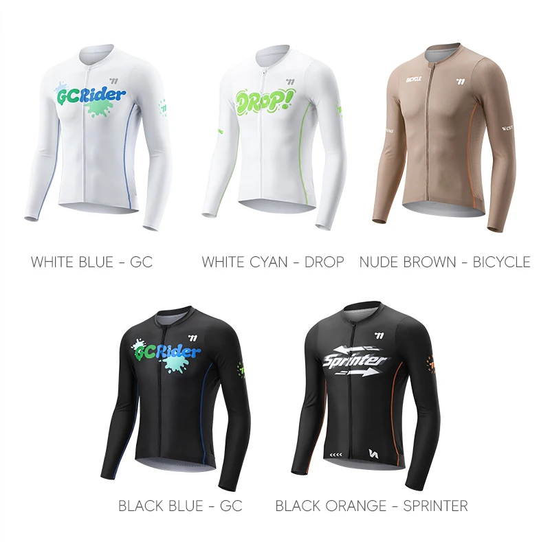 WEST BIKING Herren Fahrradtrikot Langarm Schnelltrocknend Atmungsaktiv Reflektierender Aufdruck Slim Fit Fahrradshirt Rennbekleidung Oberteil – Detail 6