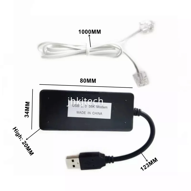USB 2.0 Data Fax Modem 2 * RJ11 Port Dial Up 56K V.92 V.90 Caller ID Receive and Send Fax