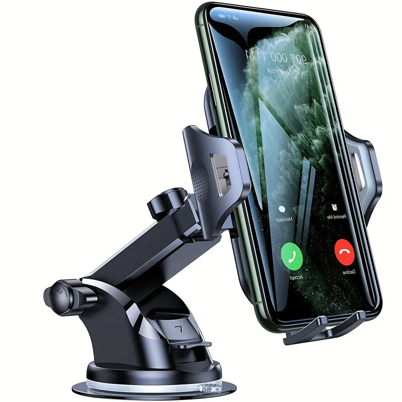 

[Long Arm Suction Cup Phone Holder] Secure Your Phone While You Drive - Car Phone Holder Long Arm Suction Cup Mount Stand