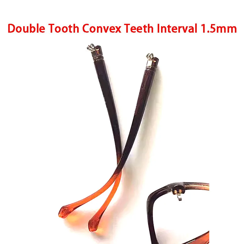 1 Pair Eyeglasses Leg Double Tooth Convex Teeth Width 6mm Tooth Interval 1.5 Sunglasses Spectacle Frame Replacement Leg Parts