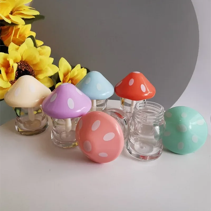 Mushroom Shape Empty Transparent Lipgloss Packing Containers Cosmetic Lip Glaze Tubes Lipgloss Packaging Container DIY Lipstick