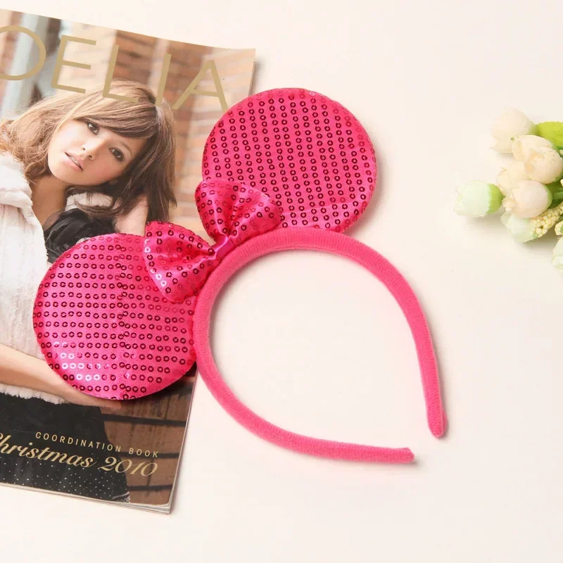 Volwassen Kinderen Minnie Mouse Oren Hoofdband Meisjes Verjaardagsfeestje Pailletten Dot Strikken Accessoires Hoofddeksels Kinderhoofddeksels Haarband